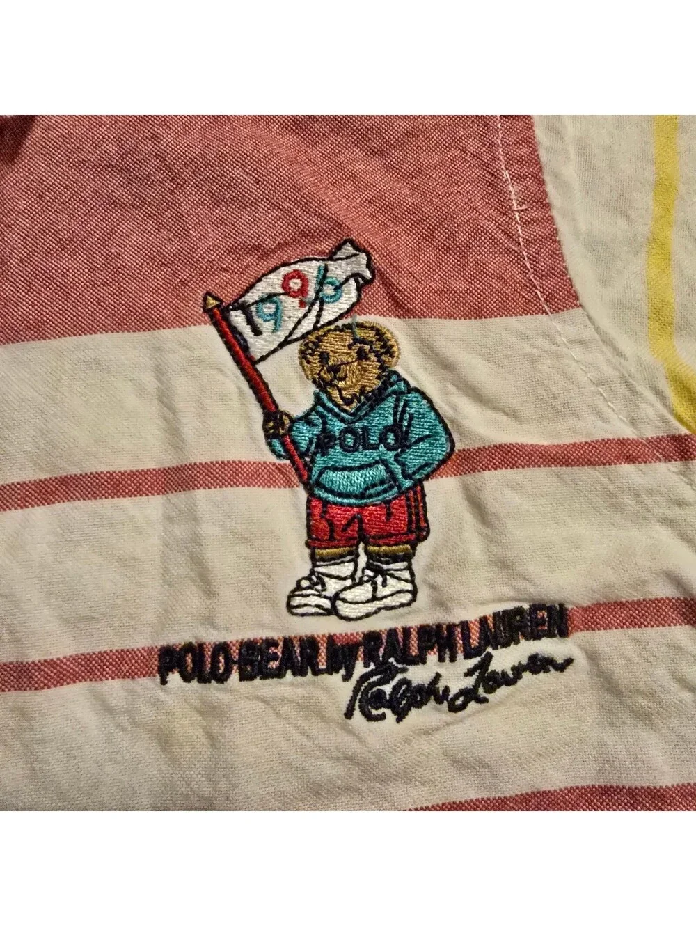 Ralph Lauren Polo Bear Boys' Striped Button-Up Shirt Size 2